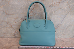 HERMES／エルメス ボリード27 ヴォースイフト ブルーアトール X刻印 ショルダーバッグ 700090107