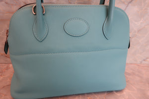 HERMES／エルメス ボリード27 ヴォースイフト ブルーアトール X刻印 ショルダーバッグ 700090107