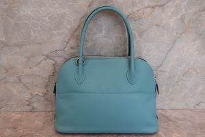 HERMES／エルメス ボリード27 ヴォースイフト ブルーアトール X刻印 ショルダーバッグ 700090107