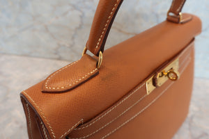 HERMES／エルメス ケリー28 クシュベル ゴールド 〇X刻印 ショルダーバッグ 700070231