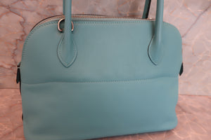HERMES／エルメス ボリード27 ヴォースイフト ブルーアトール X刻印 ショルダーバッグ 700090107