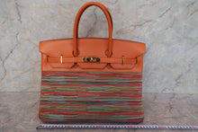 Load image into Gallery viewer, HERMES BIRKIN 35 Vibrato/Box carf leather Orange □H Engraving Hand bag 700110160

