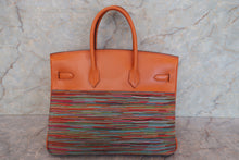 Load image into Gallery viewer, HERMES BIRKIN 35 Vibrato/Box carf leather Orange □H Engraving Hand bag 700110160
