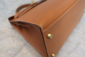 HERMES／エルメス ケリー28 クシュベル ゴールド 〇X刻印 ショルダーバッグ 700070231