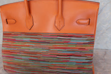 Load image into Gallery viewer, HERMES BIRKIN 35 Vibrato/Box carf leather Orange □H Engraving Hand bag 700110160
