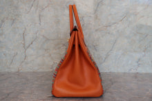 Load image into Gallery viewer, HERMES BIRKIN 35 Vibrato/Box carf leather Orange □H Engraving Hand bag 700110160
