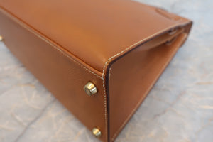 HERMES／エルメス ケリー28 クシュベル ゴールド 〇X刻印 ショルダーバッグ 700070231