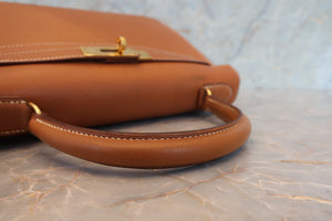 HERMES／エルメス ケリー28 クシュベル ゴールド 〇X刻印 ショルダーバッグ 700070231