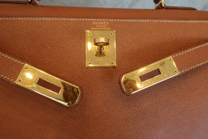 HERMES／エルメス ケリー28 クシュベル ゴールド 〇X刻印 ショルダーバッグ 700070231