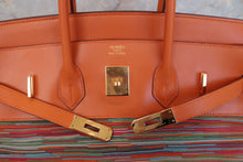Load image into Gallery viewer, HERMES BIRKIN 35 Vibrato/Box carf leather Orange □H Engraving Hand bag 700110160
