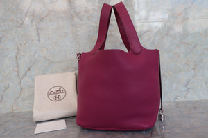 HERMES PICOTIN LOCK MM Clemence leather Tosca □P Engraving Hand bag 700100136