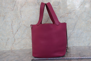 HERMES PICOTIN LOCK MM Clemence leather Tosca □P Engraving Hand bag 700100136