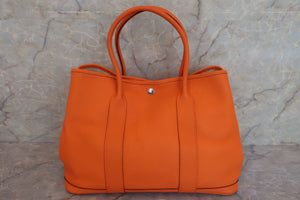 HERMES GARDEN PARTY PM Negonda leather Orange □R Engraving Tote bag 600080054