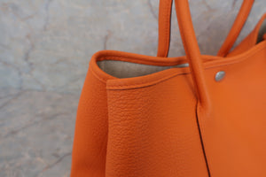 HERMES GARDEN PARTY PM Negonda leather Orange □R Engraving Tote bag 600080054