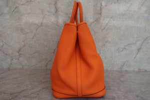 HERMES GARDEN PARTY PM Negonda leather Orange □R Engraving Tote bag 600080054