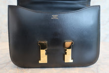 将图片加载到图库查看器，HERMES CONSTANCE 23 Box carf leather Black 〇K刻印 Shoulder bag 600100085
