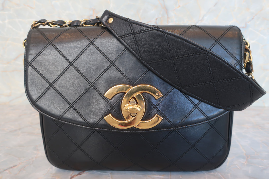 CHANEL/シャネル デカココチェーンショルダーバッグ ラムスキン ブラック/ゴールド金具 ショルダーバッグ 600090103