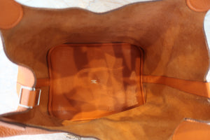 HERMES PICOTIN LOCK GM Clemence leather Orange □P Engraving Hand bag 700100098
