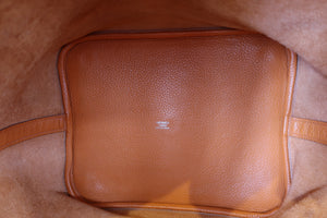 HERMES PICOTIN LOCK GM Clemence leather Orange □P Engraving Hand bag 700100098