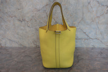 将图片加载到图库查看器，HERMES PICOTIN LOCK PM Clemence leather Lime Y刻印 Hand bag 800030178
