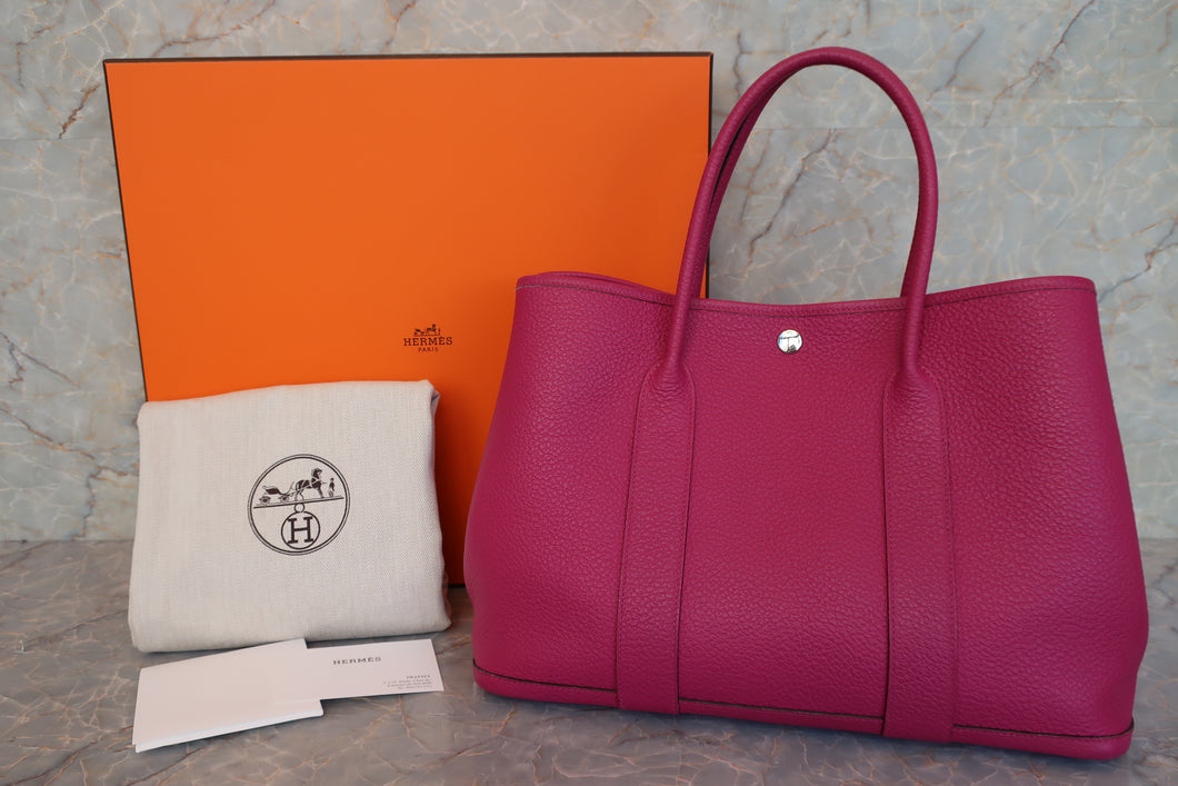 HERMES GARDEN PARTY PM Country leather Rose purple C刻印 Tote bag 600120077