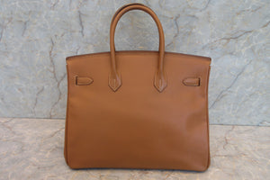 HERMES BIRKIN 35 Graine Couchevel leather Gold □B Engraving Hand bag 700020223