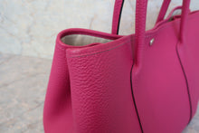 将图片加载到图库查看器，HERMES GARDEN PARTY PM Country leather Rose purple C刻印 Tote bag 600120077
