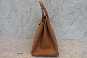 HERMES BIRKIN 35 Graine Couchevel leather Gold □B Engraving Hand bag 700020223