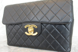 CHANEL Medium Matelasse single flap chain shoulder bag Lambskin Black/Gold hadware Shoulder bag 700010103