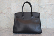 将图片加载到图库查看器，HERMES BIRKIN 30 Clemence leather Black □I刻印 Hand bag 800080067
