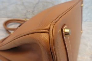 HERMES BIRKIN 35 Graine Couchevel leather Gold □B Engraving Hand bag 700020223