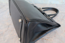 将图片加载到图库查看器，HERMES BIRKIN 30 Clemence leather Black □I刻印 Hand bag 800080067
