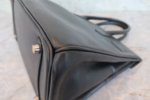 将图片加载到图库查看器，HERMES BIRKIN 30 Clemence leather Black □I刻印 Hand bag 800080067
