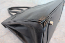 将图片加载到图库查看器，HERMES BIRKIN 30 Clemence leather Black □I刻印 Hand bag 800080067

