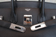 将图片加载到图库查看器，HERMES BIRKIN 30 Clemence leather Black □I刻印 Hand bag 800080067
