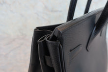 将图片加载到图库查看器，HERMES BIRKIN 30 Clemence leather Black □I刻印 Hand bag 800080067
