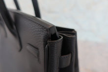 将图片加载到图库查看器，HERMES BIRKIN 30 Clemence leather Black □I刻印 Hand bag 800080067

