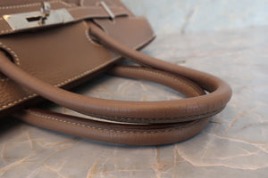 HERMES／エルメス バーキン30 トリヨンクレマンス エトゥープ □K刻印 ハンドバッグ 700030040