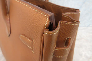 HERMES BIRKIN 35 Graine Couchevel leather Gold □B Engraving Hand bag 700020223