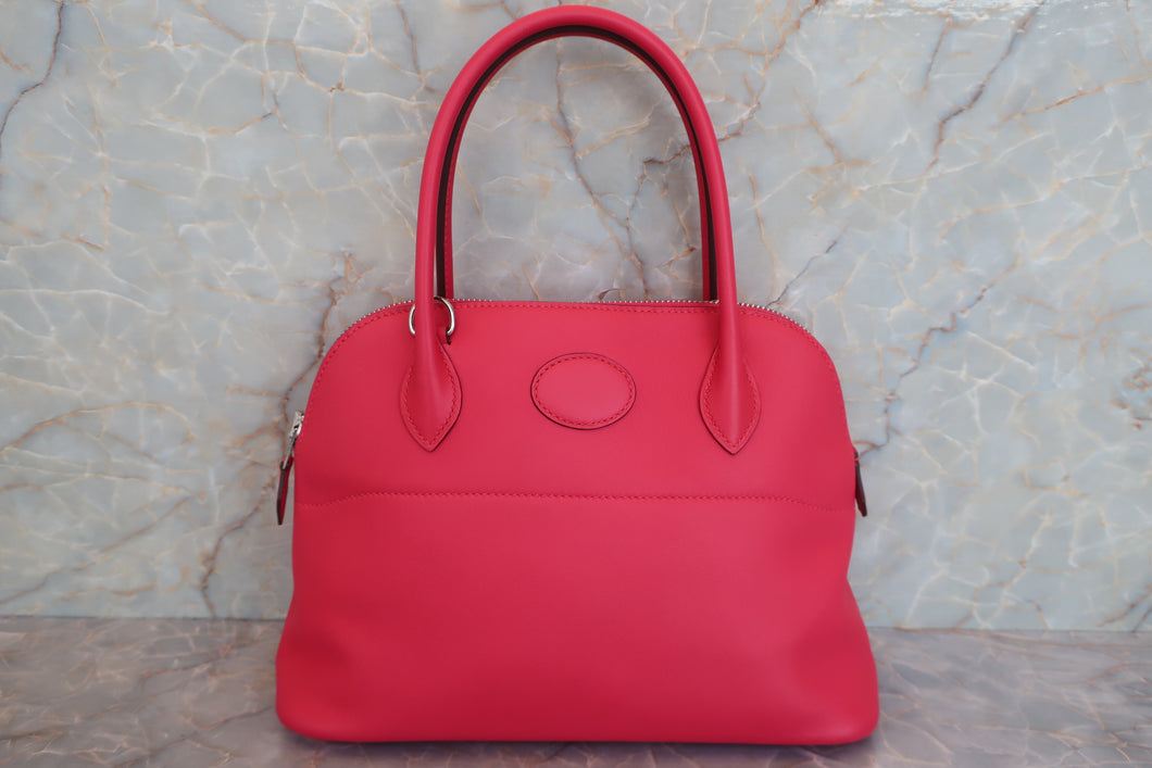 HERMES／BOLIDE 27 Swift leather Rose extreme C刻印 Hand bag 600080062