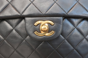 CHANEL/シャネル マトラッセWフラップWチェーンショルダーバッグ ラムスキン ブラック/ゴールド金具 ショルダーバッグ 600090141