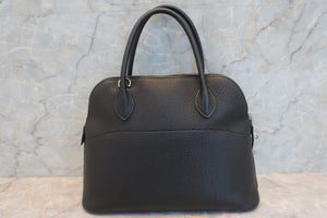 HERMES／BOLIDE 31 Togo leather Black □E刻印 Hand bag 600100080