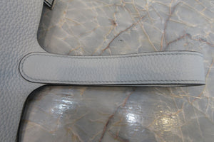 HERMES PICOTIN LOCK MM Clemence leather Blue pale Y Engraving Hand bag 700060032