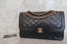 画像をギャラリービューアに読み込む, CHANEL/シャネル パリ限定マトラッセダブルフラップチェーンショルダーバッグ ラムスキン ブラック/ゴールド金具 ショルダーバッグ 700100119
