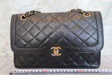 画像をギャラリービューアに読み込む, CHANEL/シャネル パリ限定マトラッセダブルフラップチェーンショルダーバッグ ラムスキン ブラック/ゴールド金具 ショルダーバッグ 700100119
