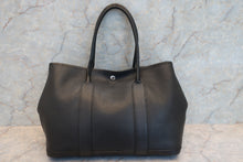 将图片加载到图库查看器，HERMES GARDEN PARTY PM Negonda leather Black □K刻印 Tote bag 600100141
