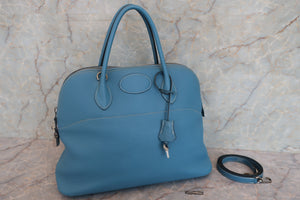 HERMES／エルメス ボリード35 トリヨンクレマンス ブルージーン □F刻印 ショルダーバッグ 700050111