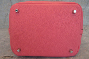 HERMES PICOTIN LOCK MM Clemence leather Rose azalee Y刻印 Hand bag 700060026
