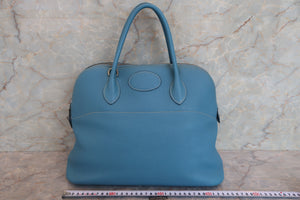 HERMES／エルメス ボリード35 トリヨンクレマンス ブルージーン □F刻印 ショルダーバッグ 700050111