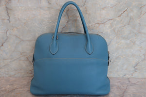 HERMES／エルメス ボリード35 トリヨンクレマンス ブルージーン □F刻印 ショルダーバッグ 700050111